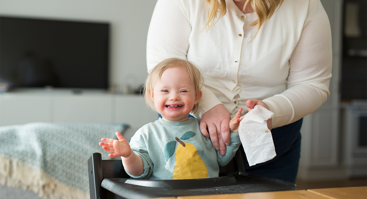 happy child at table